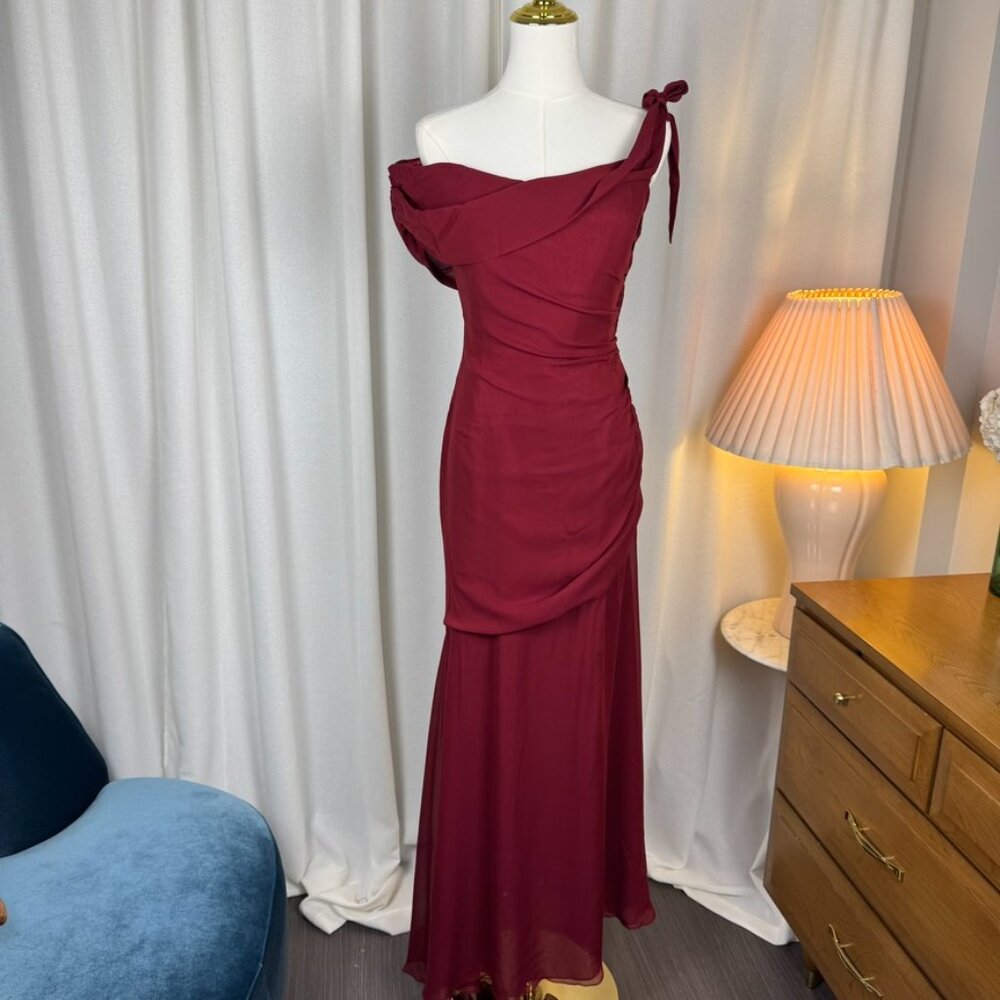 Ron et Normand Silk Corset Ruched Evening Gown Made in Canada sz 8